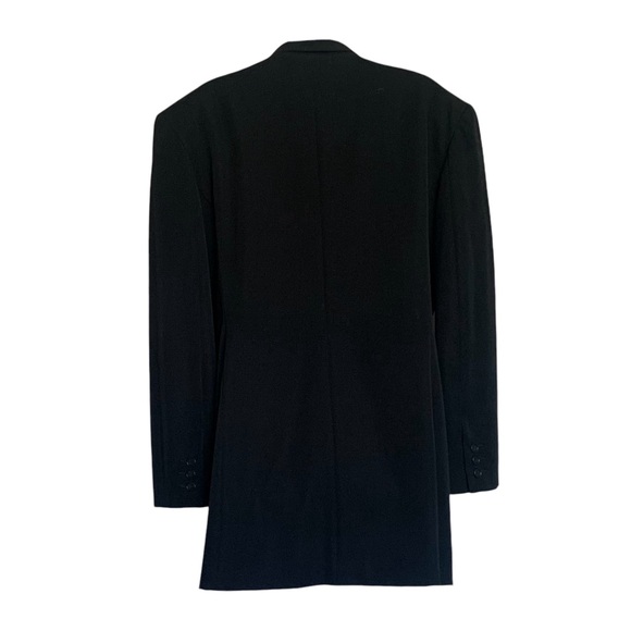 Omo Norma Kamali Wool Double Breasted Long Peacoat Blazer Size 10 - Picture 3 of 10